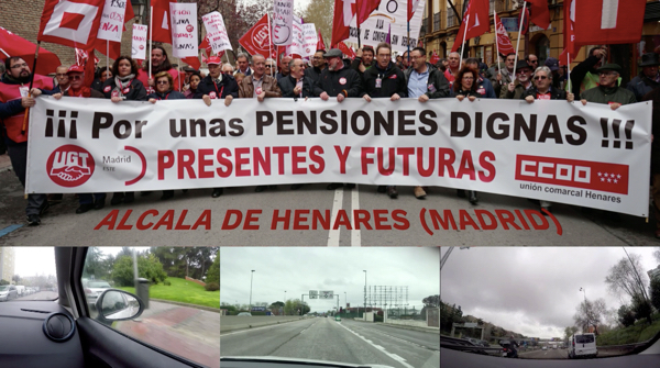 FeSMC UGT Madrid en la manifestación por unas pensiones dignas (Alcalá de Henares 7/04/2018)
